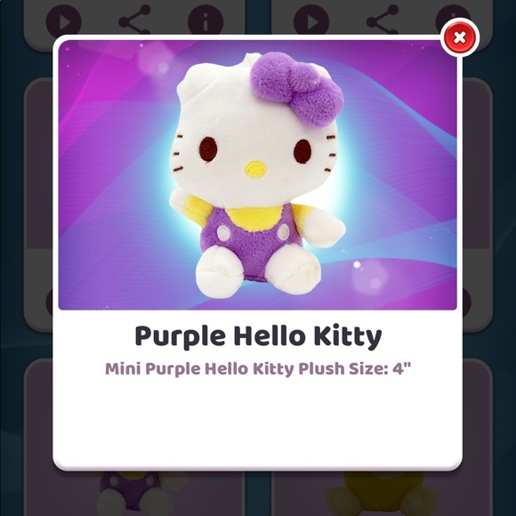 Hello Kitty Purple 4β plush Clawee prize Win - Picture 2 of 2